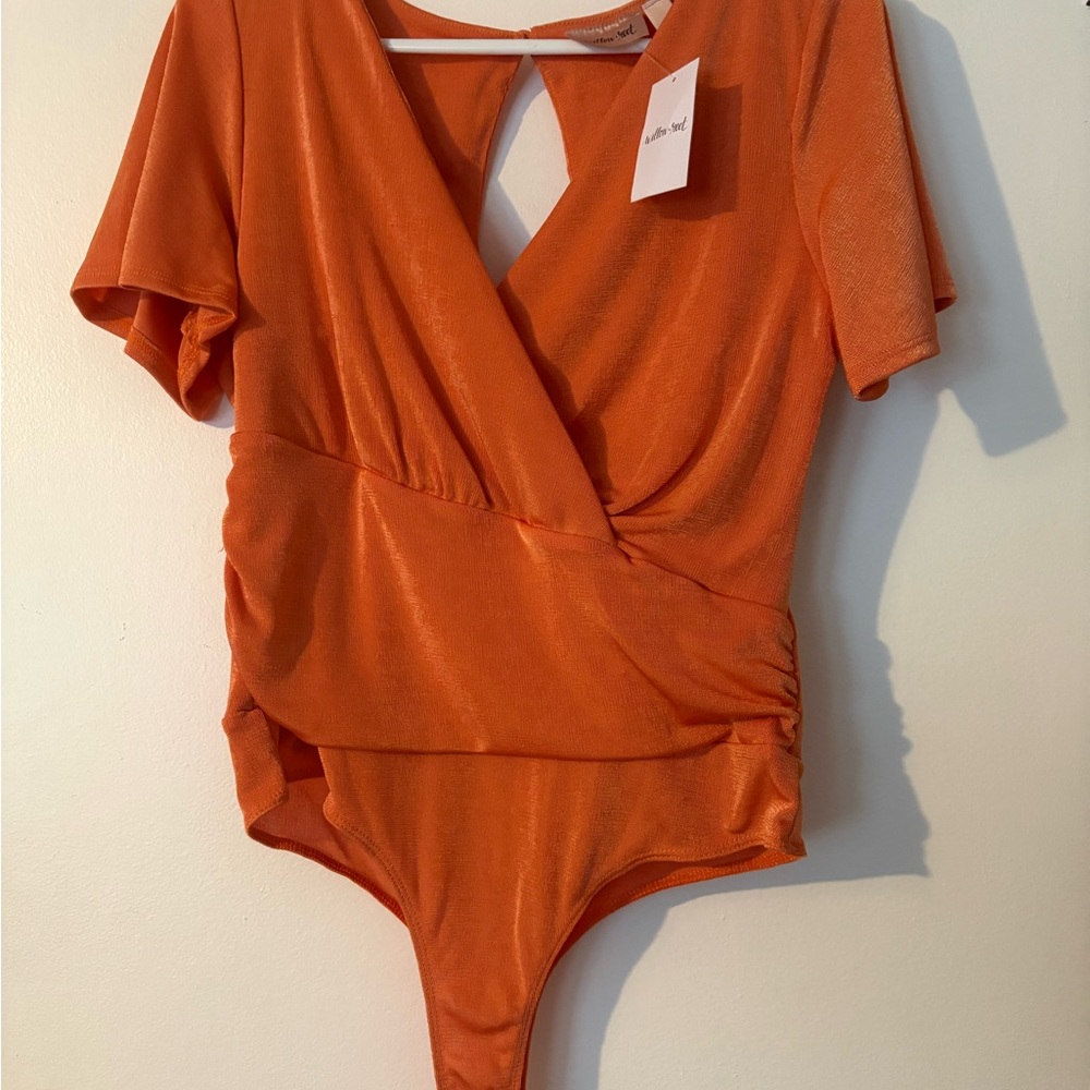 Orange Wrap Bodysuit